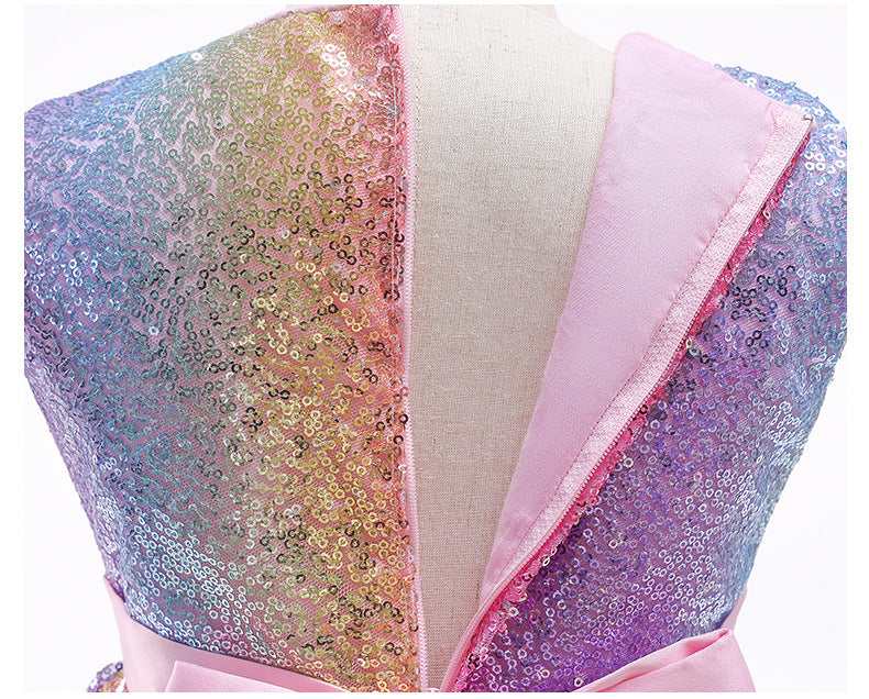 Kid Baby Girl Flower Mesh Gauze Princess Pompadour Dresses