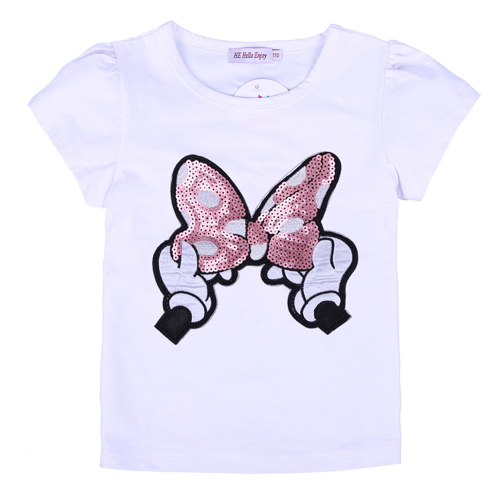 Kid Baby Girls Summer Cartoon Short Sleeve 2 Pcs Sets