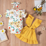 Infants Baby Girls Cut olid Color Strap New Summer 2 Pcs Set