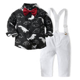 Kid Baby Boy Suit Animal Print Dinosaur Long Sleeve 2 Pcs Sets