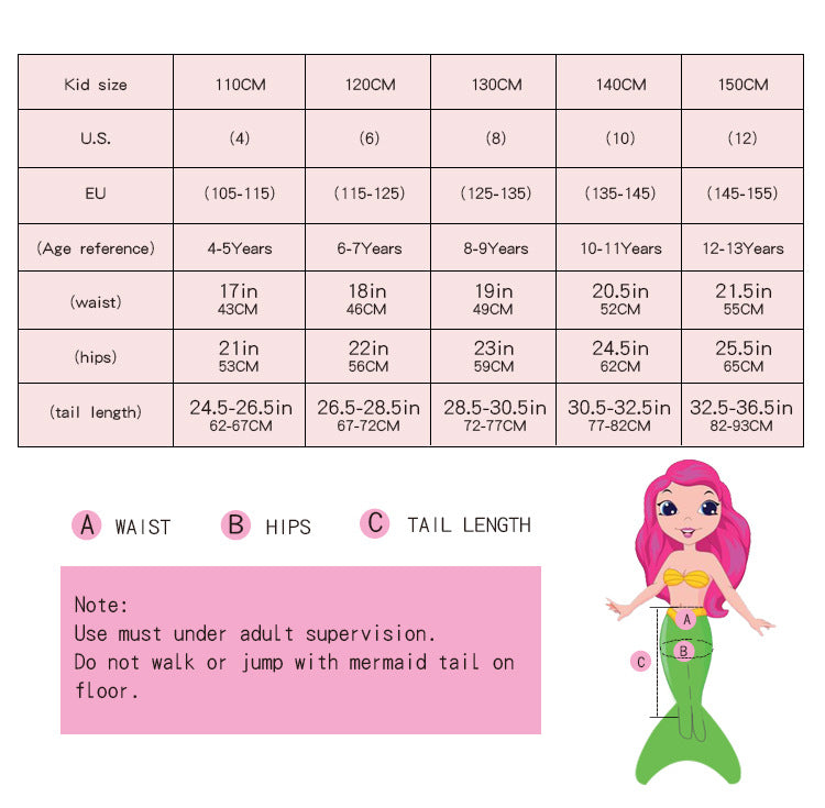 Kid Girl Mermaid Tail Swimwear Beach Bathing Swimsuit