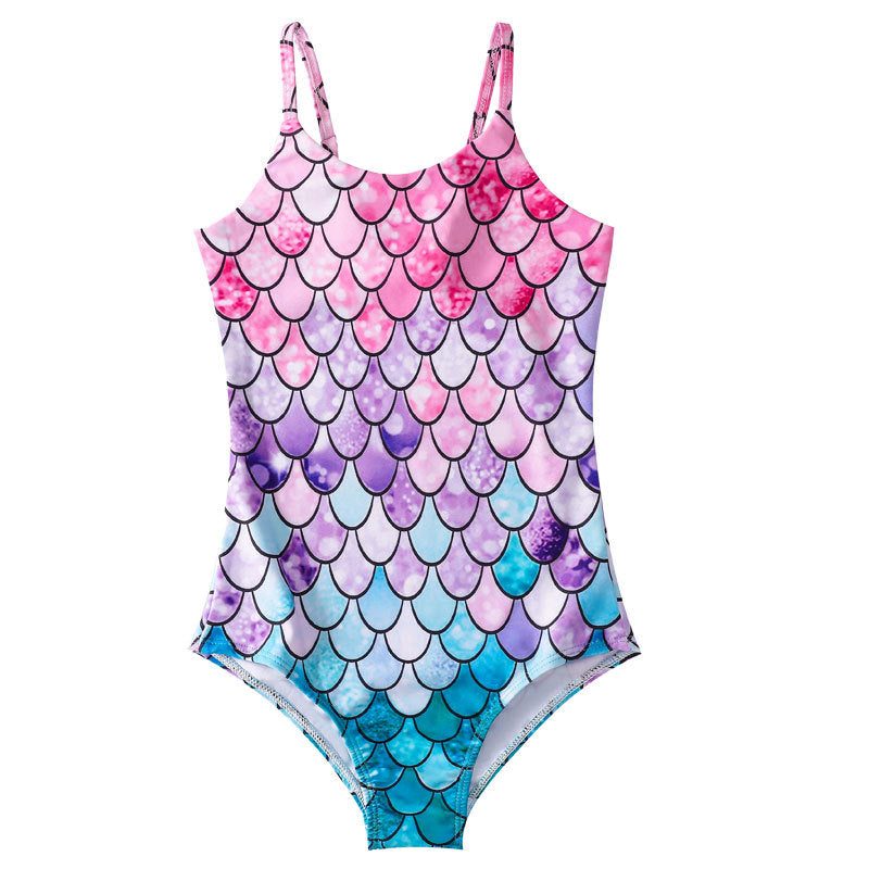 Kid Girls One-piece Swimsuit Mermaid Bathing Beach Swimwear