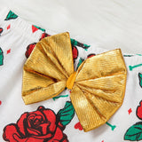 Baby Girl Valentine Love Printed Long Sleeve Flower 3 Pcs Set