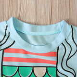 Kid Baby Girls Home Mermaid 2 Pcs Sets Pajamas