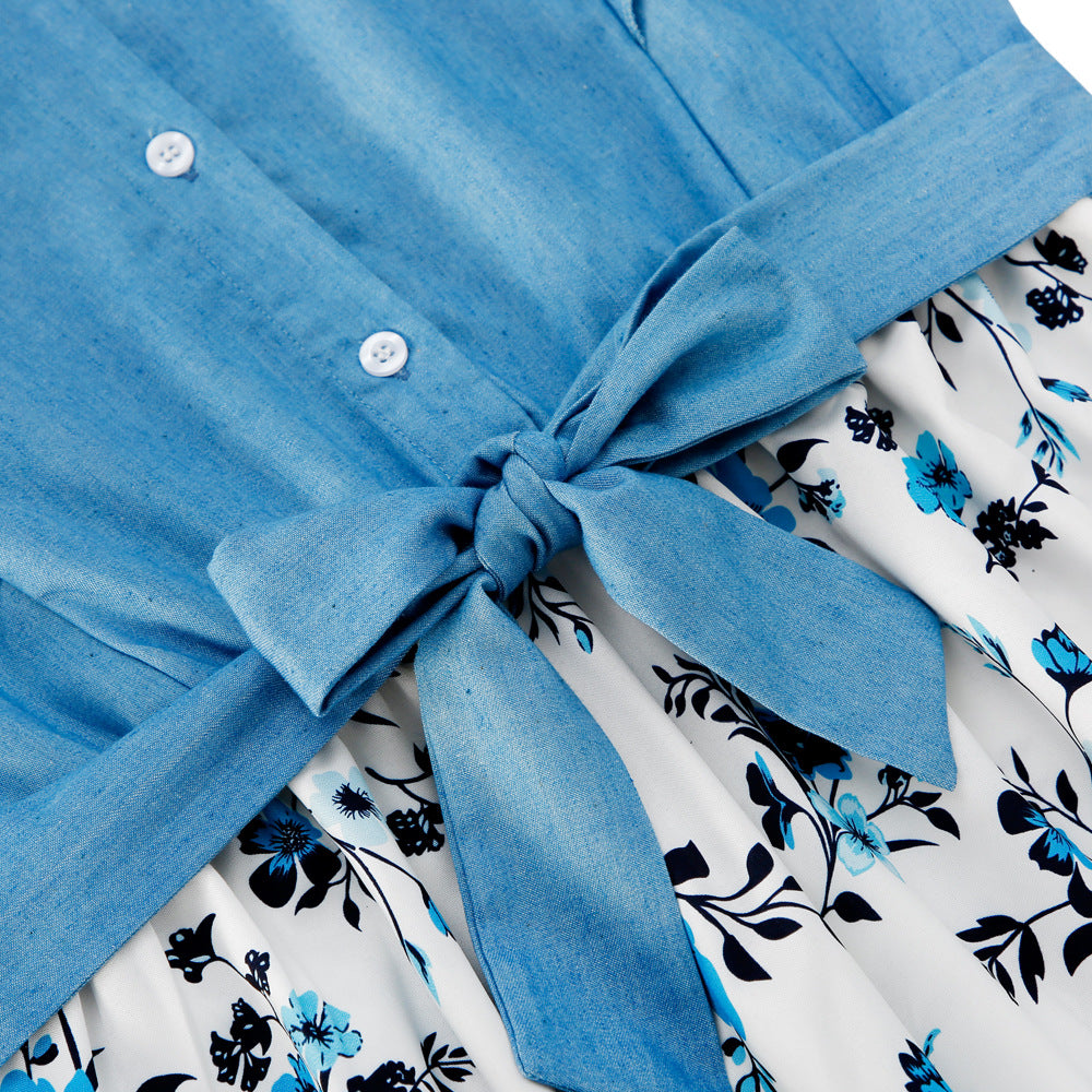 Family Matching Printed Mother-daughter Sleeveless Dress
