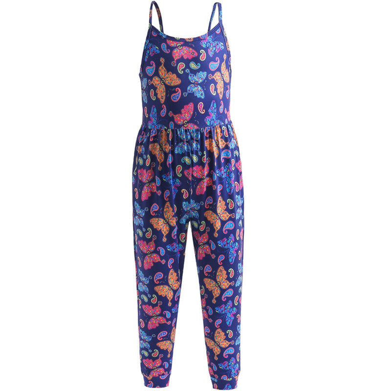 Kid Baby Girl Jumpsuit Long Suspenders Loose Pants