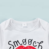 Infants Baby Valentine's Day Lip-printed Harpy Love 3 Pcs Sets