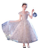 Kid Girl Birthday Princess Poncho Host Piano Performance Dress