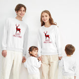 Family Matching Christmas Cartoon Elk Print Top Shirts