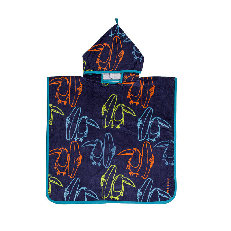 Infant Baby Bathrobe Cartoon Towel Robe Hooded Cloak Pajamas