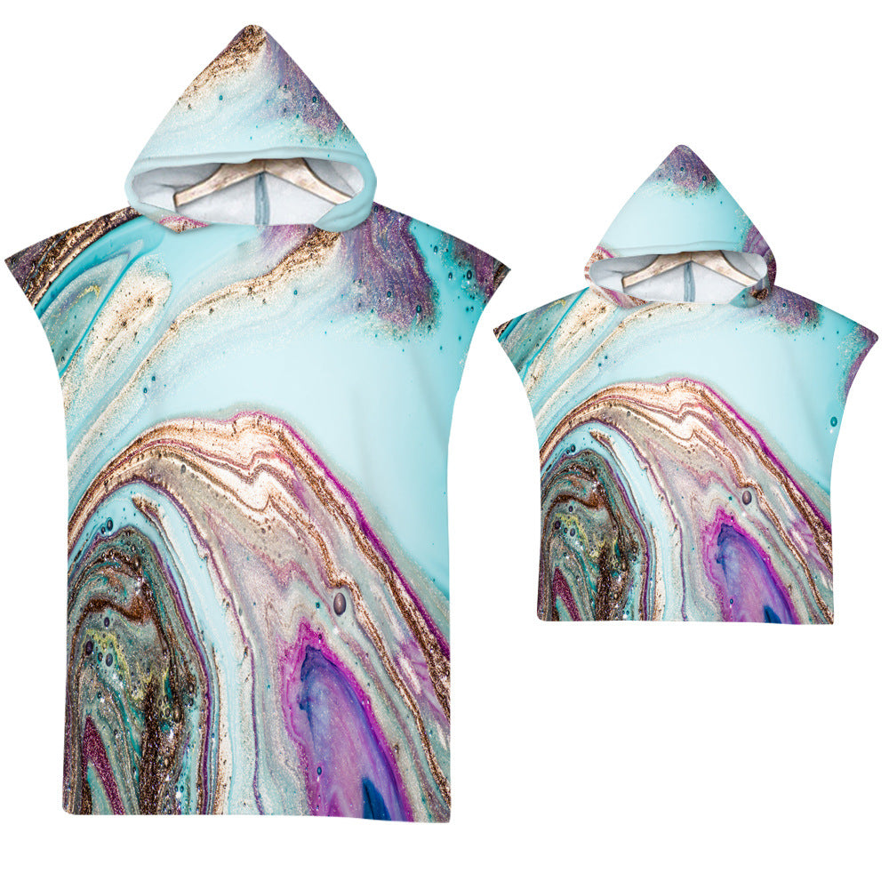 Adult Microfiber Fabric Marble Bath Towels  Bathrobe Cloaks Pajamas