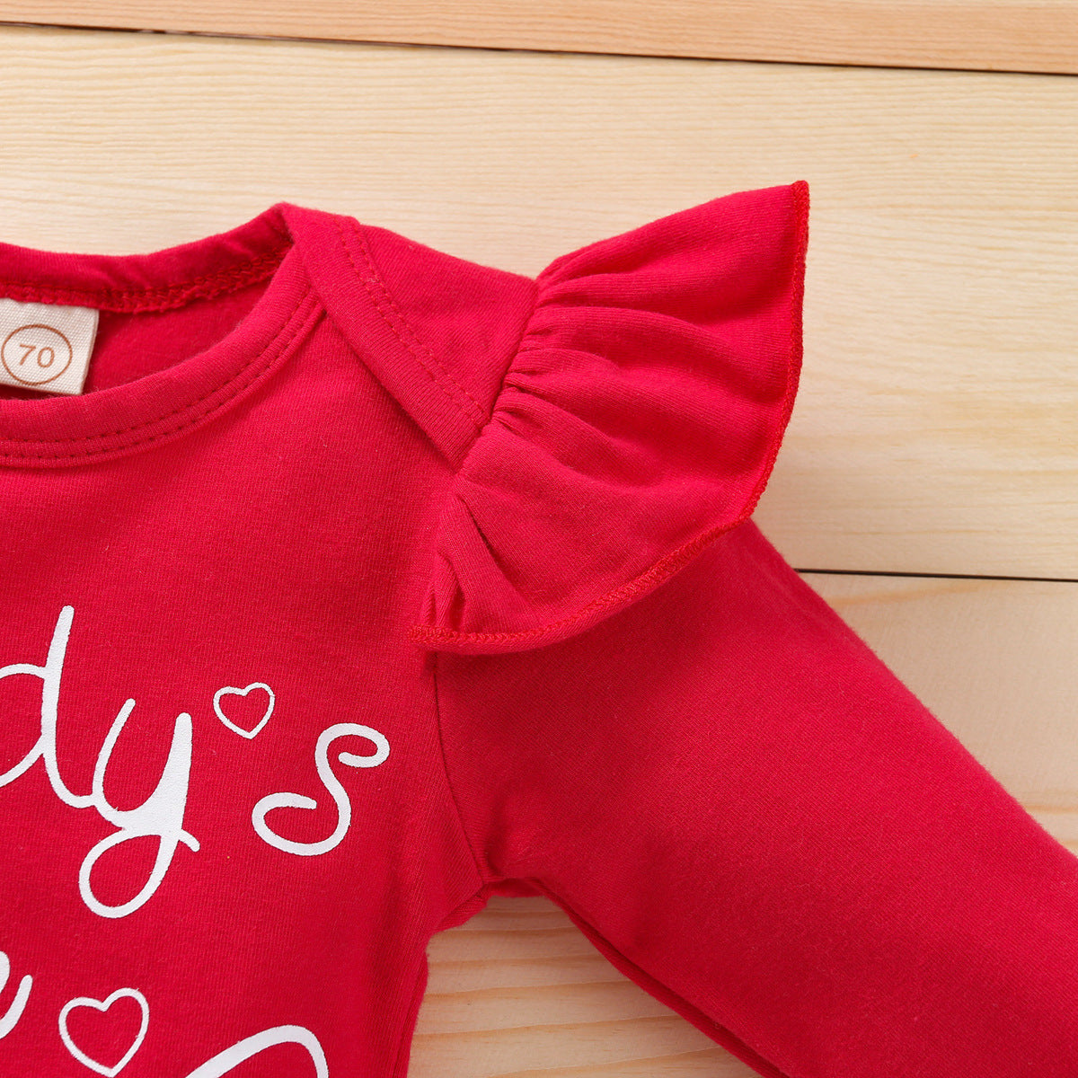 Baby Girl Valentine's Day Set Spring New Red Rose 3 Pcs Sets
