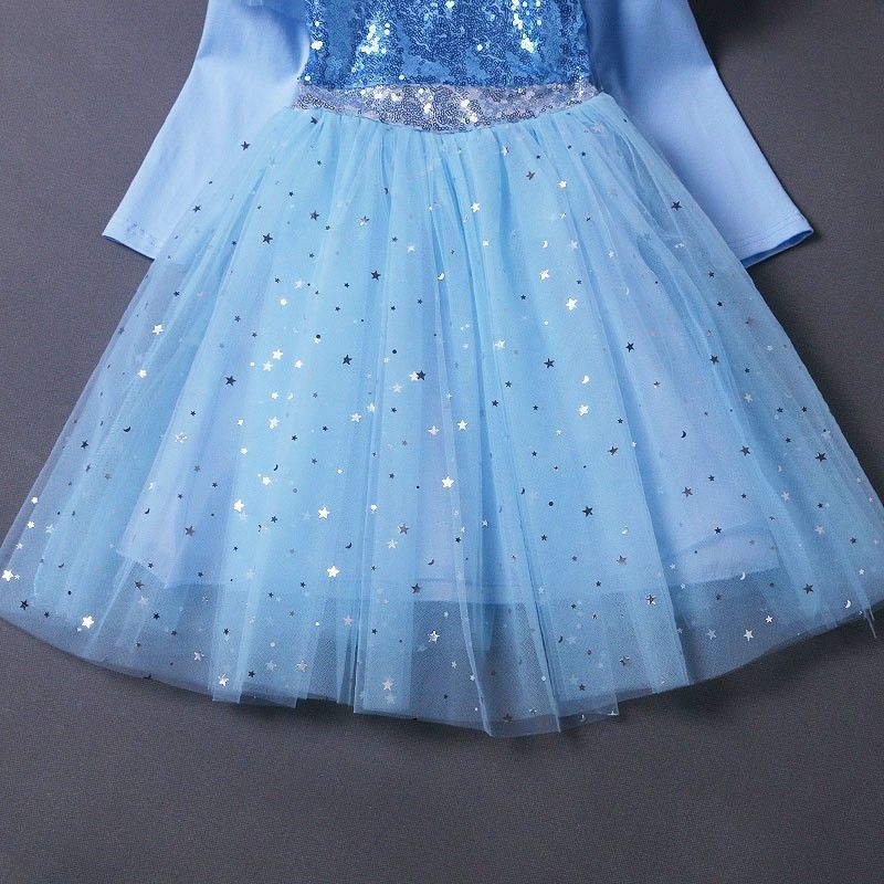 Kid Girl Princess Pure Cotton Spring/Autumn Frozen Elsa Dresses