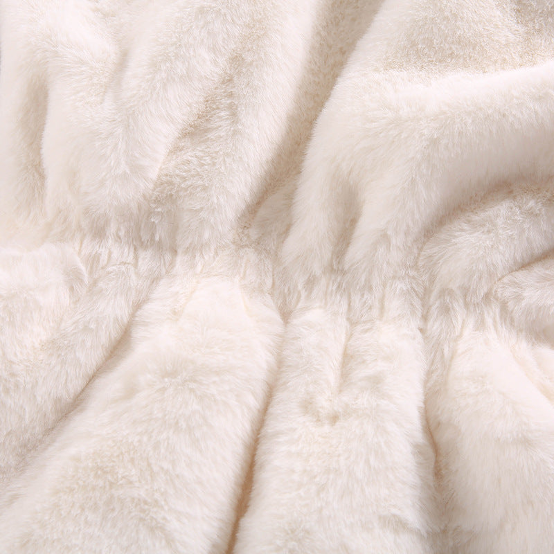 Kid Baby Girls Autumn Winter Woolen Imitation Fur Wool Thickened Jacket Coats