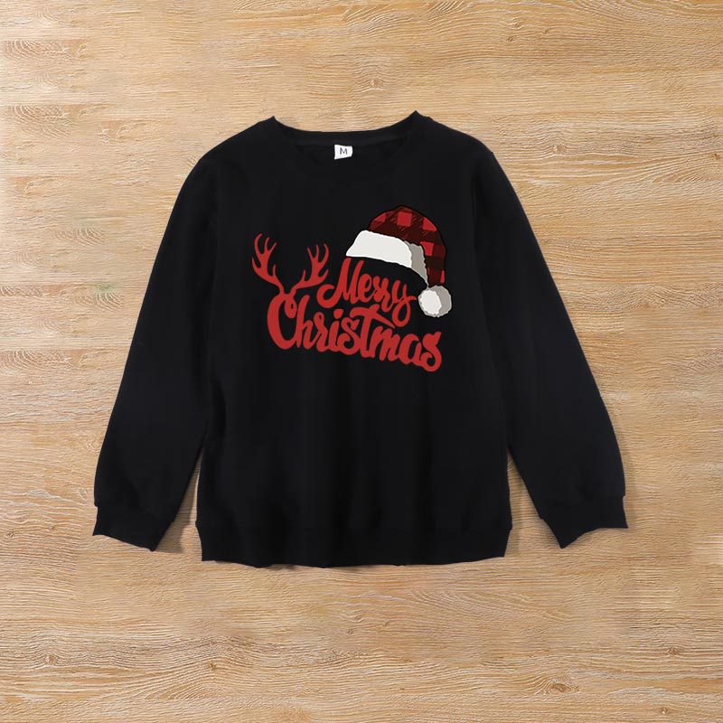 Family Matching Christmas Round Neck Warm Long Sleeved Shirts
