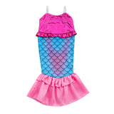 Kid Girls Swimsuit Suspender Mermaid One-piece Swimwear
