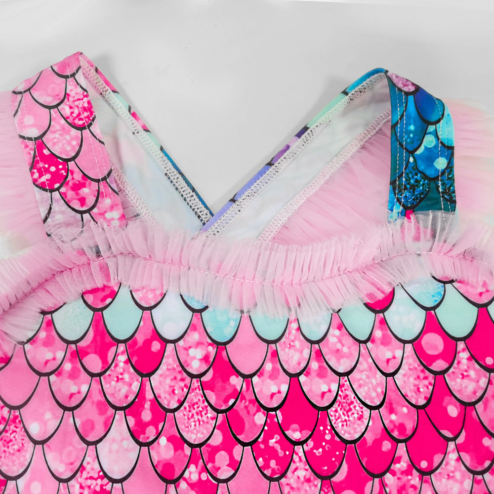 Kid Baby Girls Swimsuit One-piece Princess Mermaid Swimwear