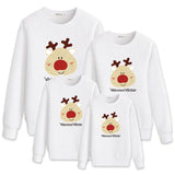 Family Matching Round Neck Warm Christmas Cartoon Bear Shirts Tops