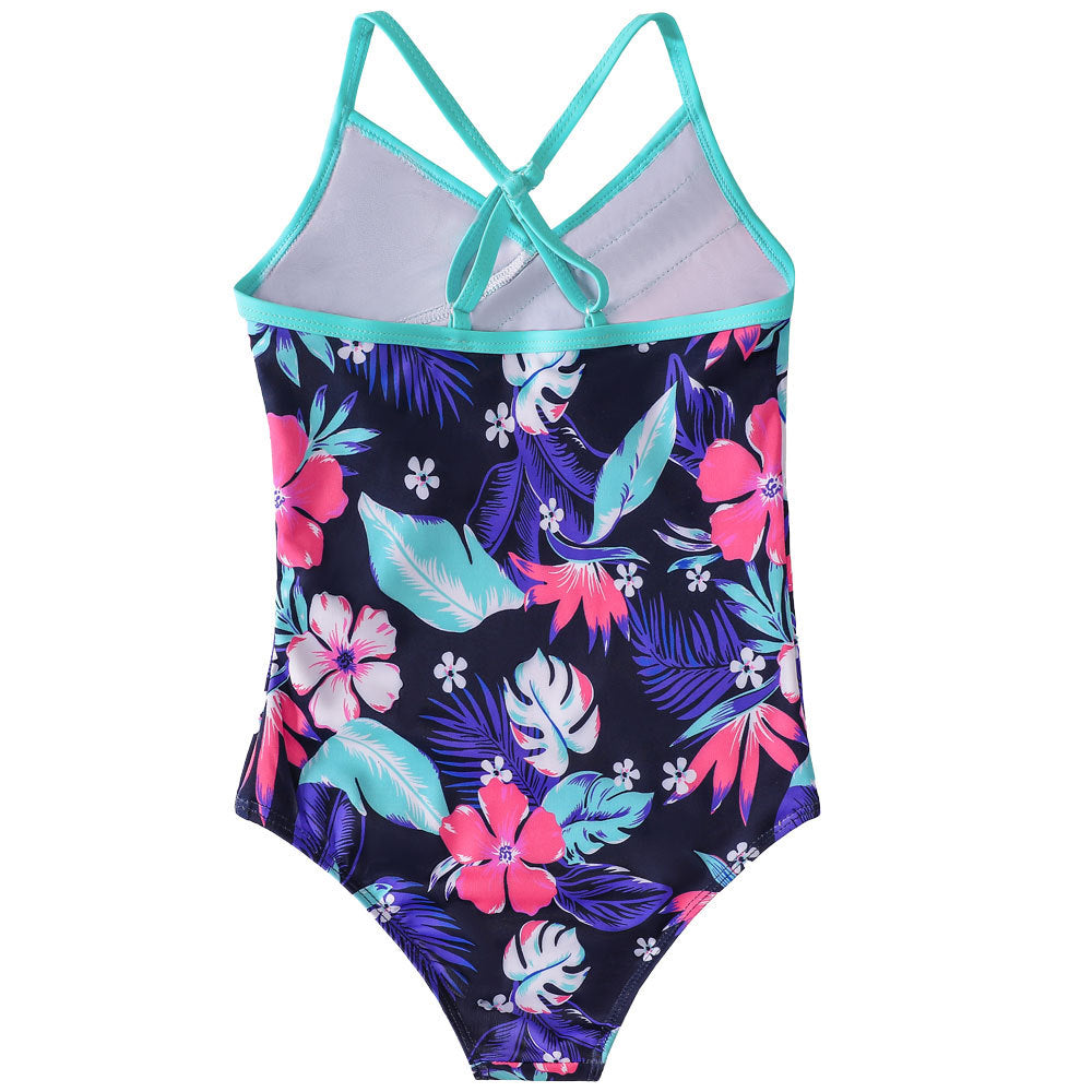 Kid Girls Swimsuit Ruffled One-piece Soaking Spring Beachwear
