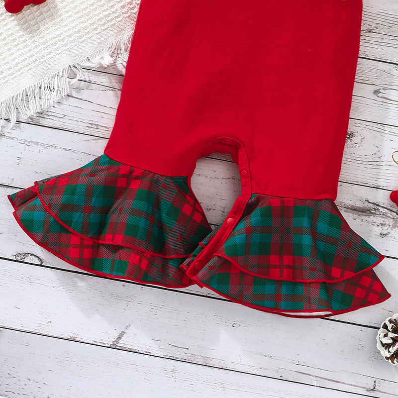 Baby Girl Sleeveless Jumpsuit Christmas Long Legs Pants