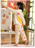 Kid Girl Pajamas Cartoon Long Sleeve Pure Cotton Home Wear