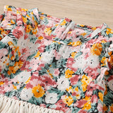 Kid Baby Girls Autumn Ethnic Fringed Flower Dress