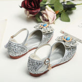 Bow Tie Sequined Leather Shoes for Girls Princess Shoes