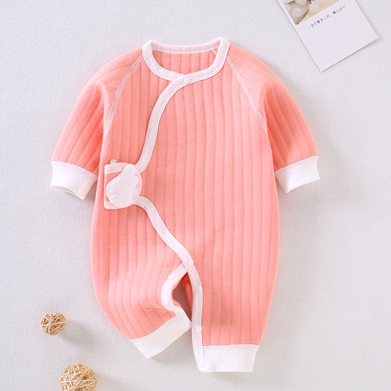 Baby Autumn Winter Warm Butterfly Nascent Cotton Rompers