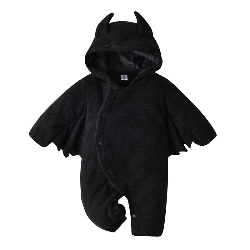 0-18M Autumn Winter Baby One-piece Halloween Bat Hooded Little Devil Rompers