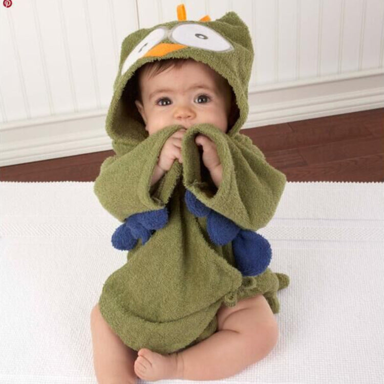 Baby Robe Cartoon Sleepwear Bath Towels Soft Bathrobe Pajamas