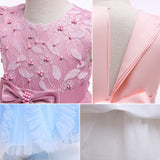 Kid Baby Girl Princess Trailing Wedding Shampong Gauze Host Dresses