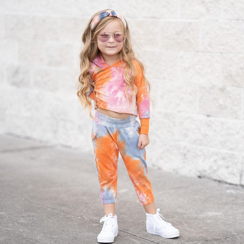 Kid Baby Boy Girl Casual Tie-dye Sportswear Sets 2 Pcs