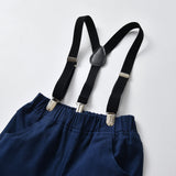Kid Baby Autumn Boys Suit Bow Tie Long Sleeve Suspenders 4 Pcs Sets