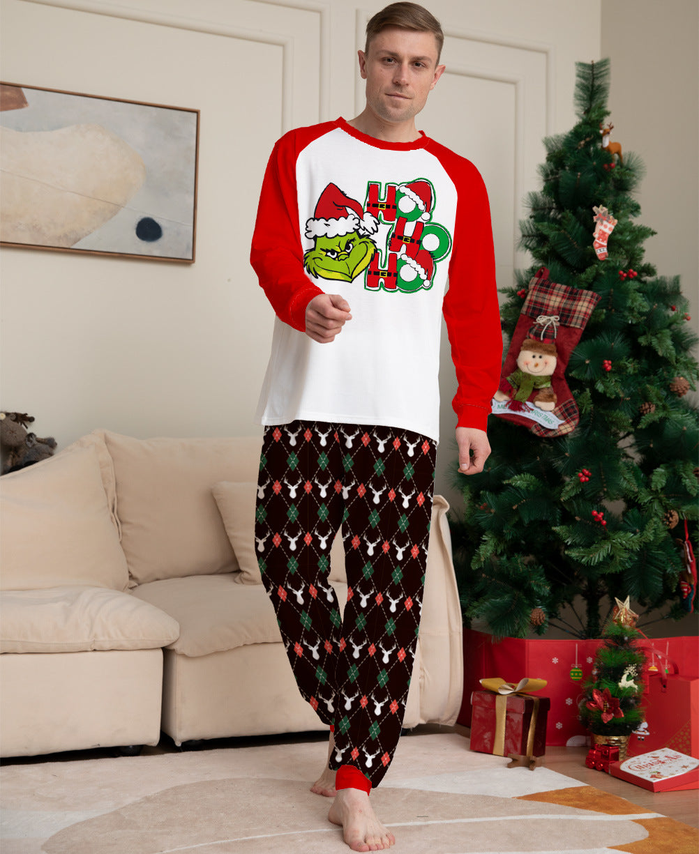Family Matching Strange Letters Christmas Parent-child Printed Pajama