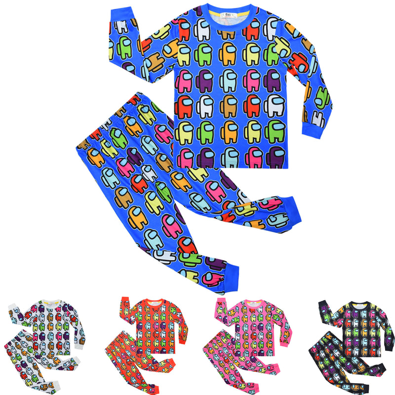 Kid Boy Game Middle School Long Sleeve Pajamas Set