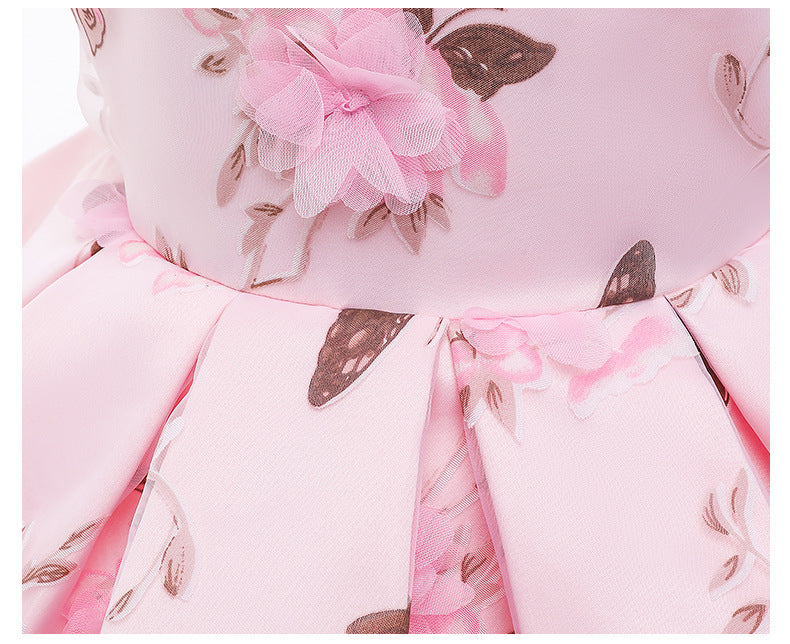 Kid Baby Girl Butterfly Wedding Printed Princess Flower Casual Dresses