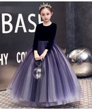 Kid Girl Catwalk Fashion Velvet Poncho Princess Dress