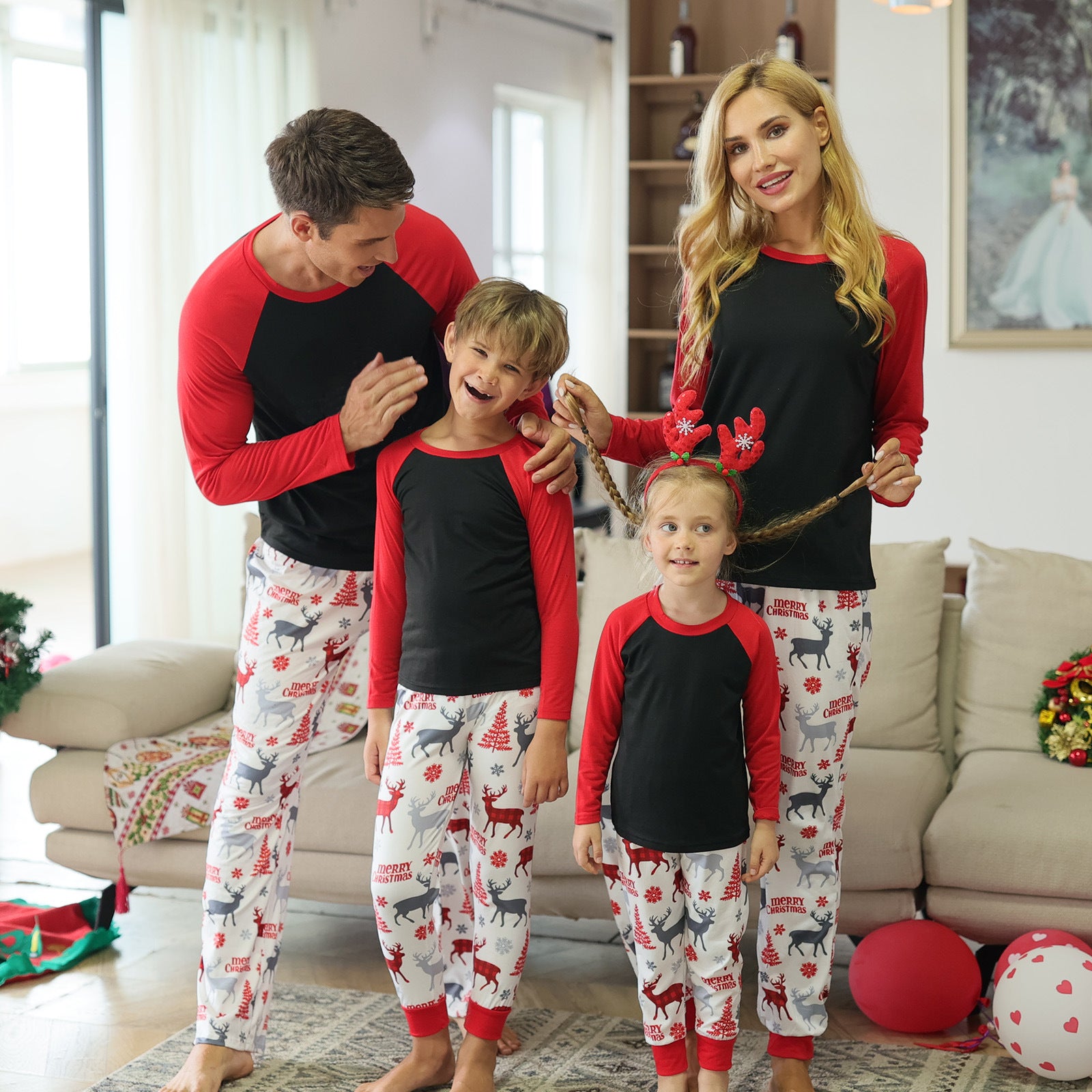 Christmas Family Matching Parent-child Pajamas Suits Set