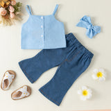 Fashion Infant Baby Girls Outfit Bowknot 3 Pcs Sets