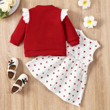 Baby Girl Valentine's Day Hatless Set Love Print 2 Pcs Sets