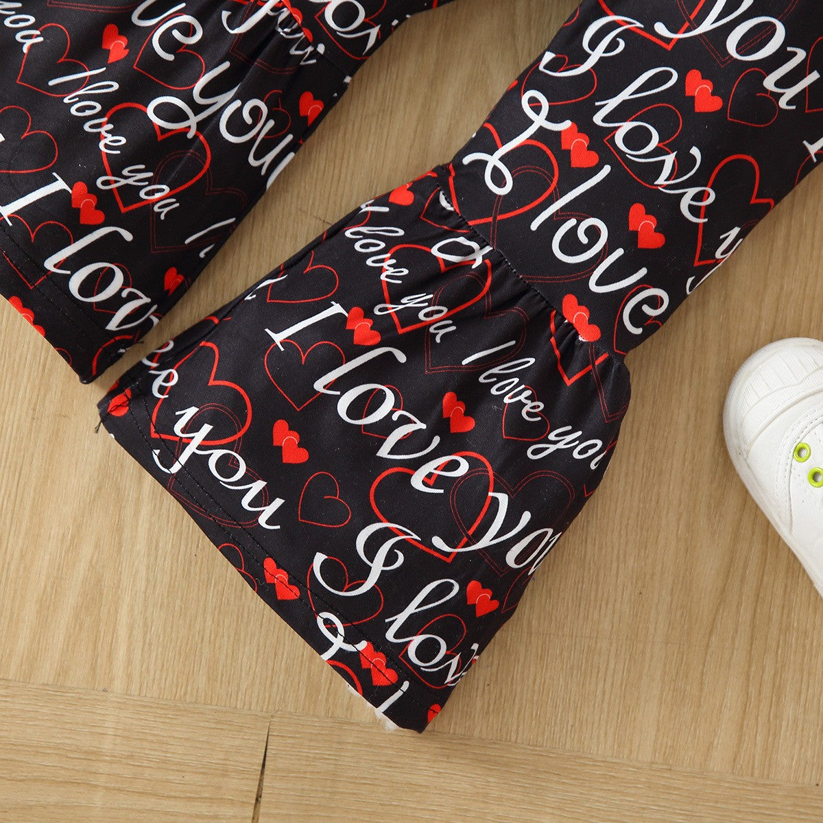 Kid Baby Girls Valentine's Day Set Love Letters Full Printed 2 Pcs Sets