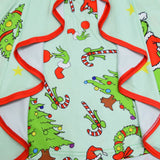 Kid Girls Long-sleeved Christmas Thief Green Sulley Grinch Dresses