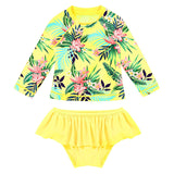 Baby Girls Divided Swimsuit Long-sleeved Briefs Soaking Swimwear
