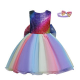 Kid Girl Gauze Pompous Flower Christmas Holiday Dresses