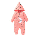 Baby Girl Boy Moon Long-sleeved Onesie Autumn Hooded Climbing Rompers
