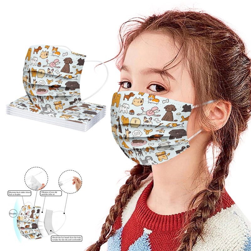 Kid Disposable Cute Pet Small Animal Series Spiny Printing Mask 10 Pcs