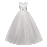 Kid Girl Princess Bow Lace Wedding Party Elegant Teenagers Bridesmaid Dresses