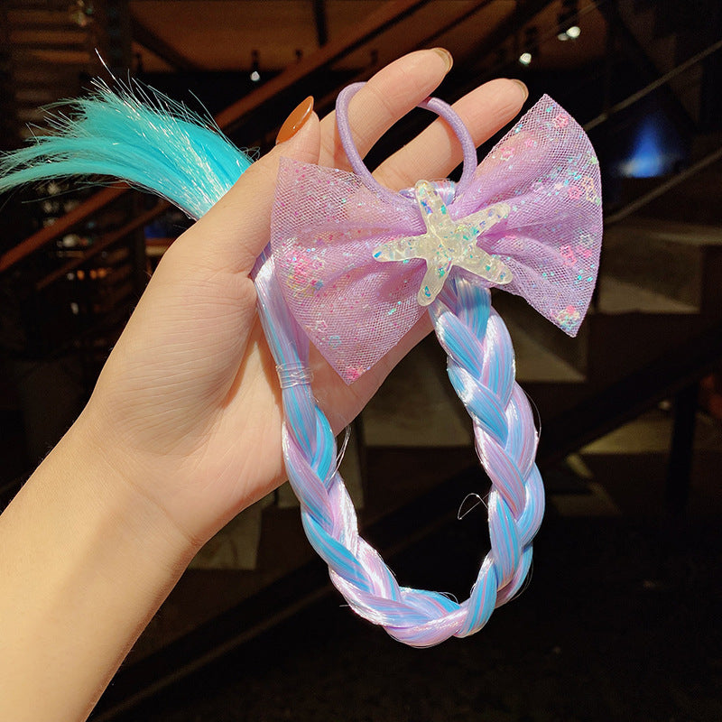 Kid Girl Cartoon Hair Accessories Candy Braided Hair Wig Headwears
