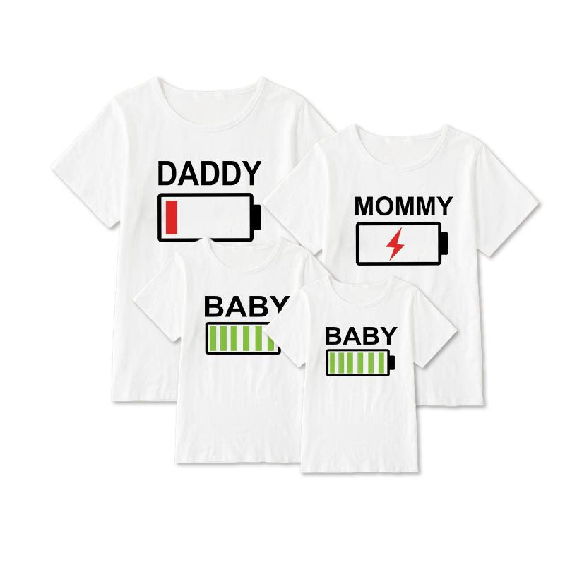 Family Matching Mother-daughter Short Sleeve T-shirt Cartoon Summer Tops