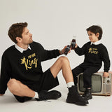 Family Matching Long Sleeve King Queen Princess Prince  Crown Print Shirts Tops